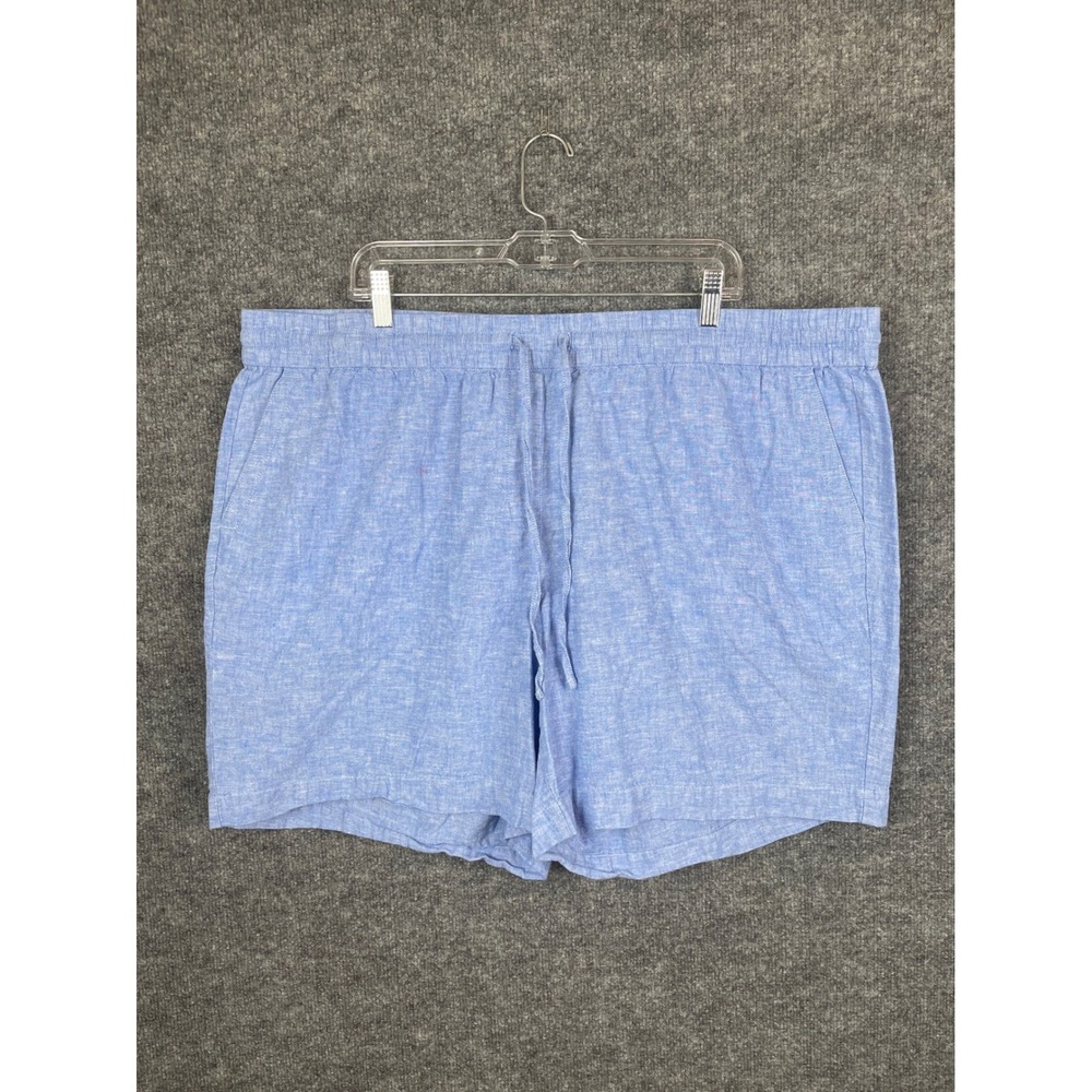 Talbot's Linen Blend Shorts Women's 3XL Blue Excellent Drawstring Pockets